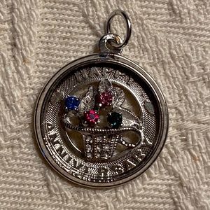 Happy Anniversary Colorful Flower Basket Charm
